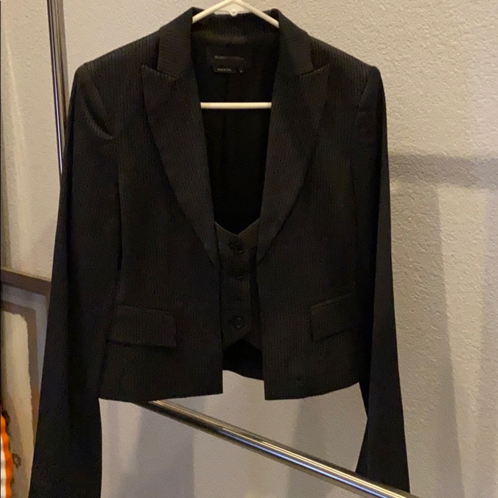 BCBG navy pinstripe blazer